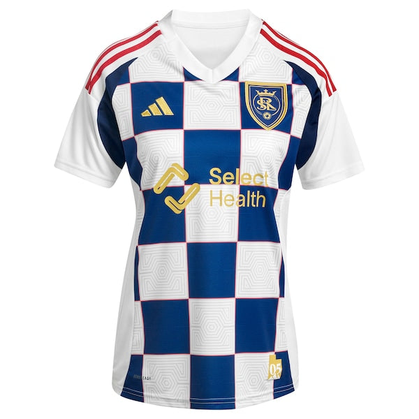 Real Salt Lake adidas Women's 2025 Grid City Replica Custom Jersey - White - Image 3
