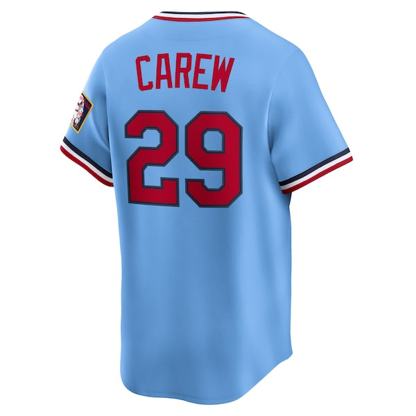 Rod Carew Minnesota Twins Nike Throwback Cooperstown Collection Limited Jersey - Light Blue - Image 3