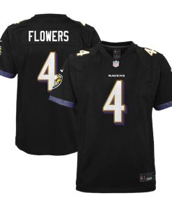Alternative view of Zay Flowers Baltimore Ravens Nike Youth Alternate Player Game Jersey - Black