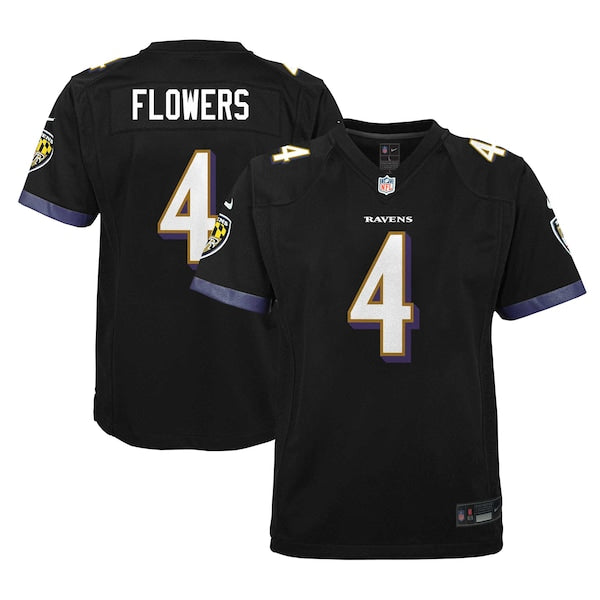 Zay Flowers Baltimore Ravens Nike Youth Alternate Player Game Jersey - Black - Image 2