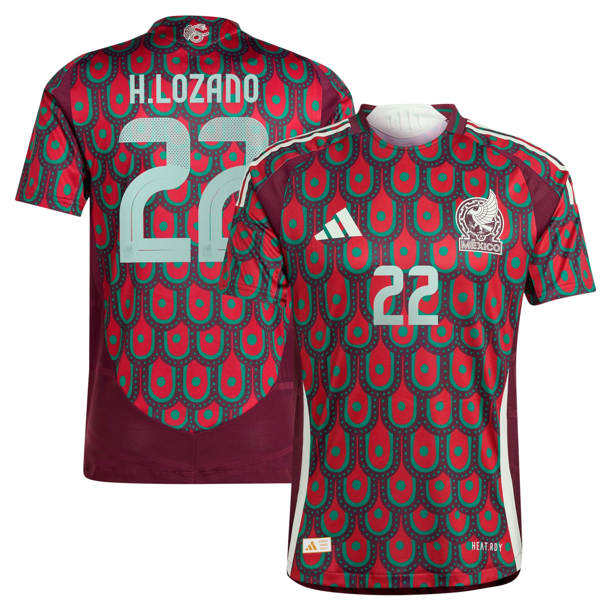 Hirving Lozano Mexico National Team adidas 2024 Away Authentic Player Jersey - Green/Burgundy - Image 5