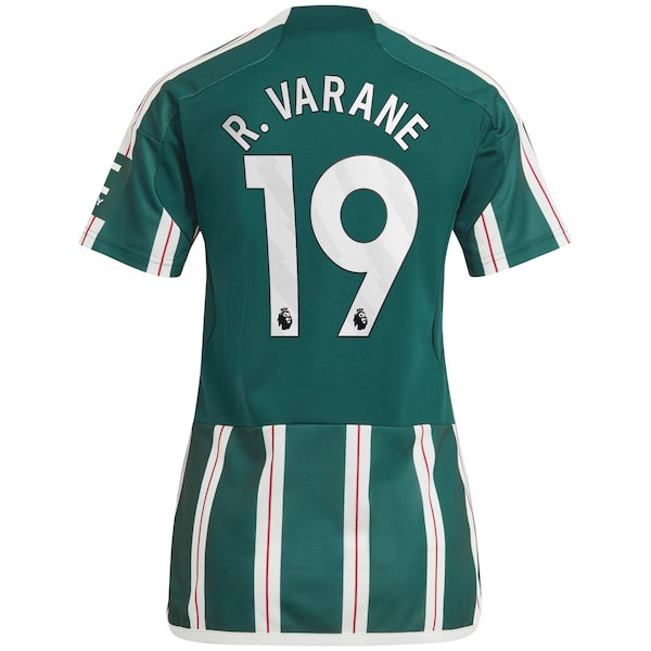 Raphael Varane Manchester United adidas Women's 2023/24 Away Replica Player Jersey - Green/Red - Image 7