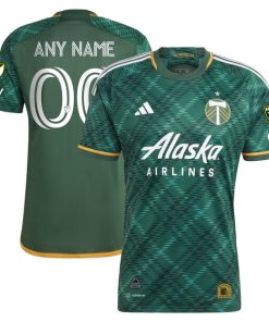 Portland Timbers adidas 2024 Portland Plaid Kit Authentic Custom Jersey - Green