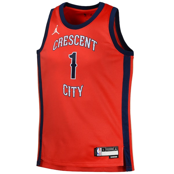 Zion Williamson New Orleans Pelicans Jordan Brand Swingman Jersey Statement - Red - Image 2