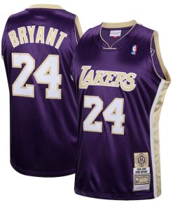 Alternative view of Kobe Bryant Los Angeles Lakers  Hall of Fame Class of 2020 #24 Authentic Hardwood Classics Jersey - Purple/Gold