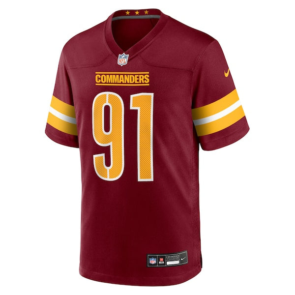 Deatrich Wise Jr. Washington Commanders Nike Team Game Jersey - Burgundy - Image 2