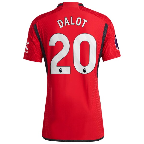 Diogo Dalot Manchester United adidas 2023/24 Home Authentic Player Jersey - Red/Green - Image 4
