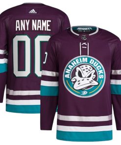 Anaheim Ducks adidas  Alternate 30th Anniversary Primegreen Authentic Custom Jersey - Purple