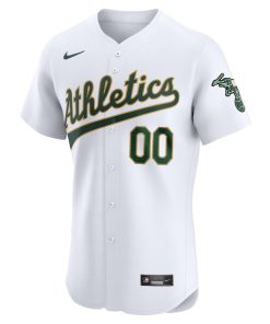 Alternative view of Oakland Athletics Nike Home Elite Custom Jersey - White