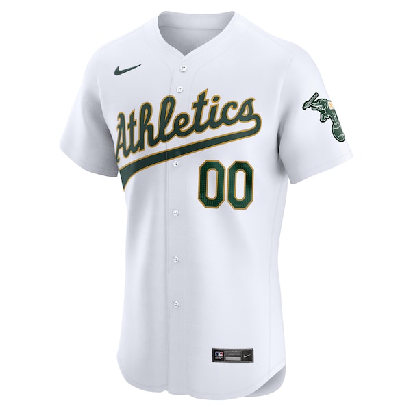 Oakland Athletics Nike Home Elite Custom Jersey - White - Image 2