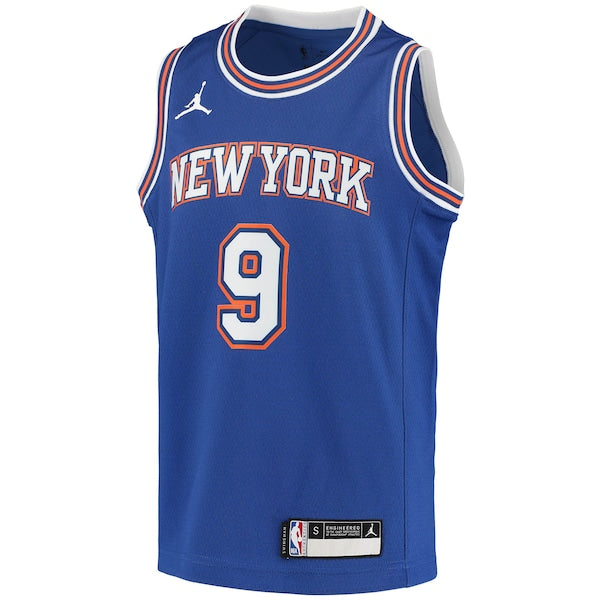 RJ Barrett New York Knicks Jordan Brand Youth 2020/21 Swingman Player Jersey - Statement Edition - Blue - Image 2
