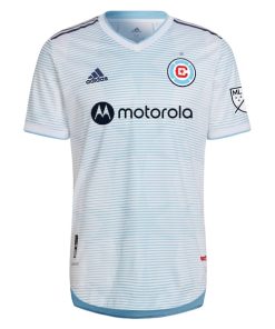 Alternative view of Chicago Fire adidas 2022 Lakefront Kit Authentic Blank Jersey - White