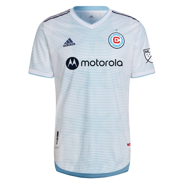 Chicago Fire adidas 2022 Lakefront Kit Authentic Blank Jersey - White - Image 2