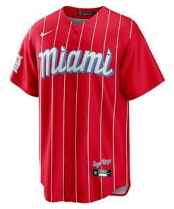 Alternative view of Brian Anderson Miami Marlins Nike City Connect Replica Player Jersey - Red