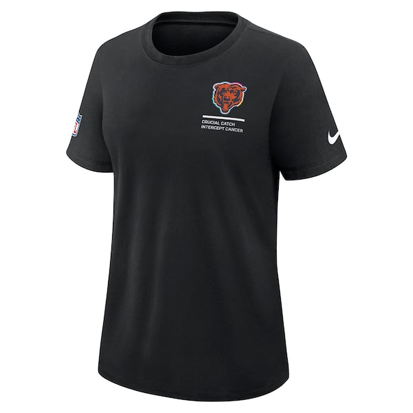 Chicago Bears Nike Women's 2025 NFL Crucial Catch Tri-Blend Dri-FIT T-Shirt - Black - Image 2