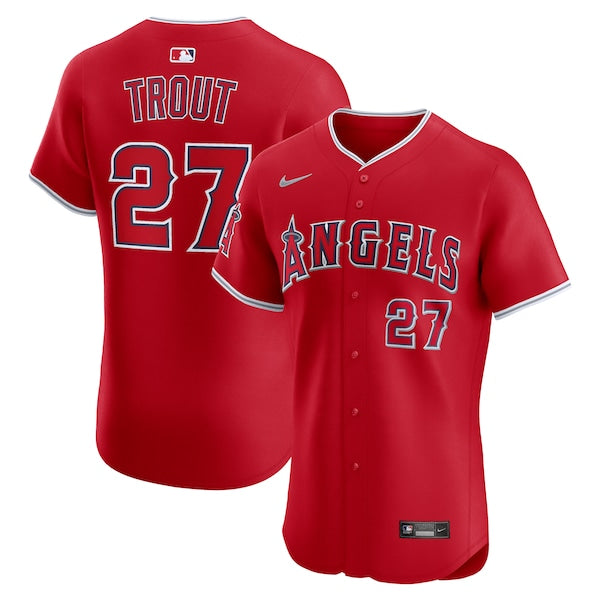 Mike Trout Los Angeles Angels Nike Alternate Elite Jersey - Red/White - Image 2