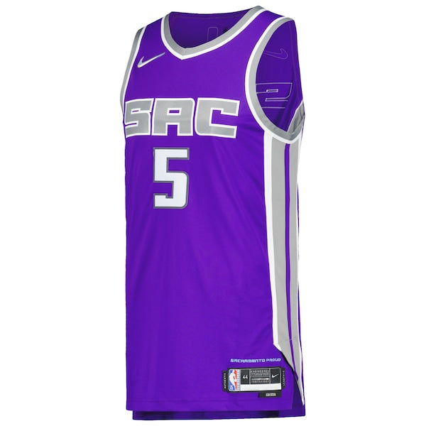 De'Aaron Fox Sacramento Kings Nike Authentic Player Jersey - Icon Edition - Purple - Image 2