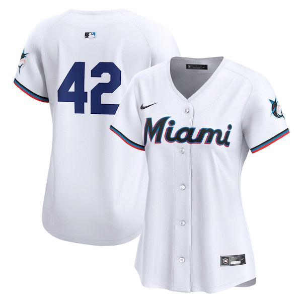 Miami Marlins Nike Women's 2024 Jackie Robinson Day Home Limited Jersey?ยจC White