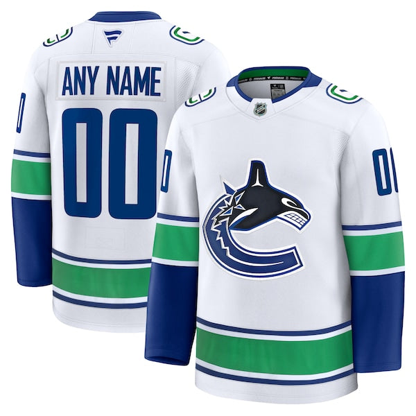 Vancouver Canucks Away Premium Custom Jersey - White/Blue - Image 2