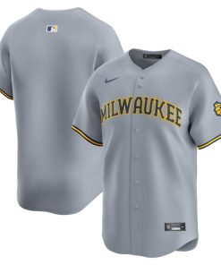 Milwaukee Brewers Nike Road Limited Jersey - Gray