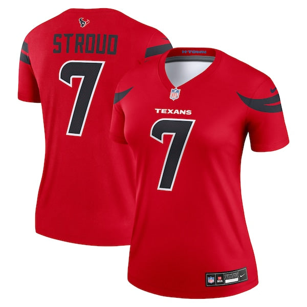 C.J. Stroud Houston Texans Nike Women's Alternate Legend Player Performance Top - Red/Navy - Image 2