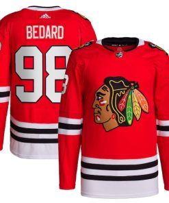 Connor Bedard Chicago Blackhawks adidas 2023 NHL Draft Home Primegreen Player Jersey - Red