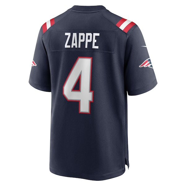 Bailey Zappe New England Patriots Nike Game Player Jersey - Navy/Red/White - Image 4