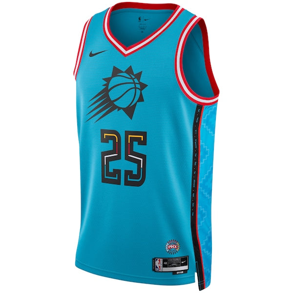 Mikal Bridges Phoenix Suns Nike Unisex 2022/23 Swingman Jersey - City Edition - Turquoise - Image 2