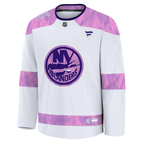 New York Islanders Hockey Fights Cancer Practice Jersey - White - Image 2