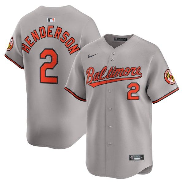 Gunnar Henderson Baltimore Orioles Nike Road Limited Player Jersey - Gray/White - Image 2