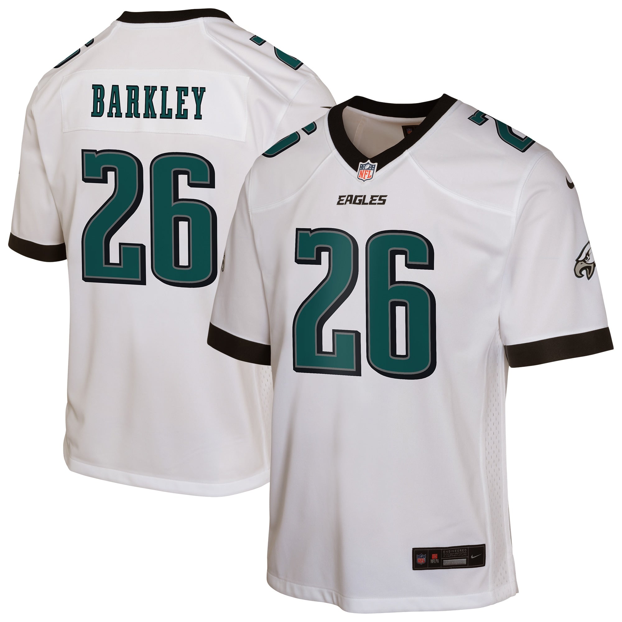 Saquon Barkley Philadelphia Eagles Nike Youth Alternate Game Jersey - Black/Kelly Green/Green/White - Image 8