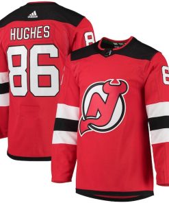 Jack Hughes New Jersey Devils adidas Home Primegreen Authentic Player Jersey - Red/Black