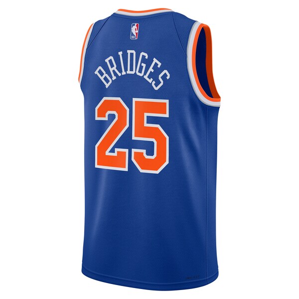 Mikal Bridges New York Knicks Nike Youth Swingman Jersey - Icon Edition - Blue - Image 3