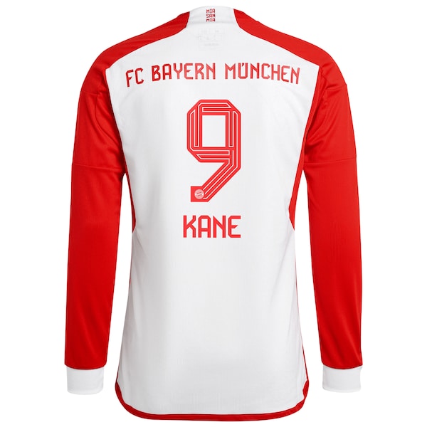 Harry Kane Bayern Munich adidas 2023/24 Home Long Sleeve Replica Player Jersey - White - Image 3