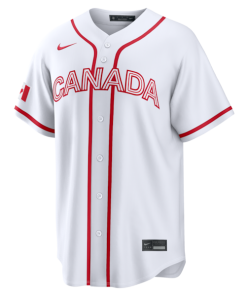 Alternative view of Cal Quantrill Canada Baseball Nike 2026 World Baseball Classic Home Stadium Jersey - White