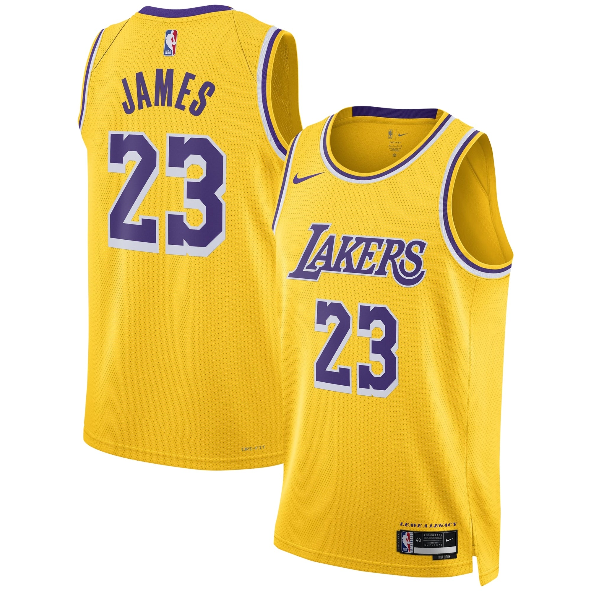 LeBron James Los Angeles Lakers Nike Unisex Swingman Jersey - Association Edition - White/Gold - Image 6