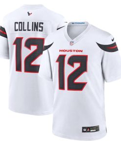 Alternative view of Nico Collins Houston Texans Nike Game Jersey -  White/Red/Navy