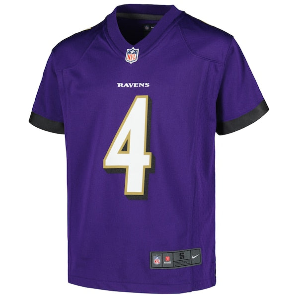 Zay Flowers Baltimore Ravens Nike Youth Game Jersey - Purple - Image 2