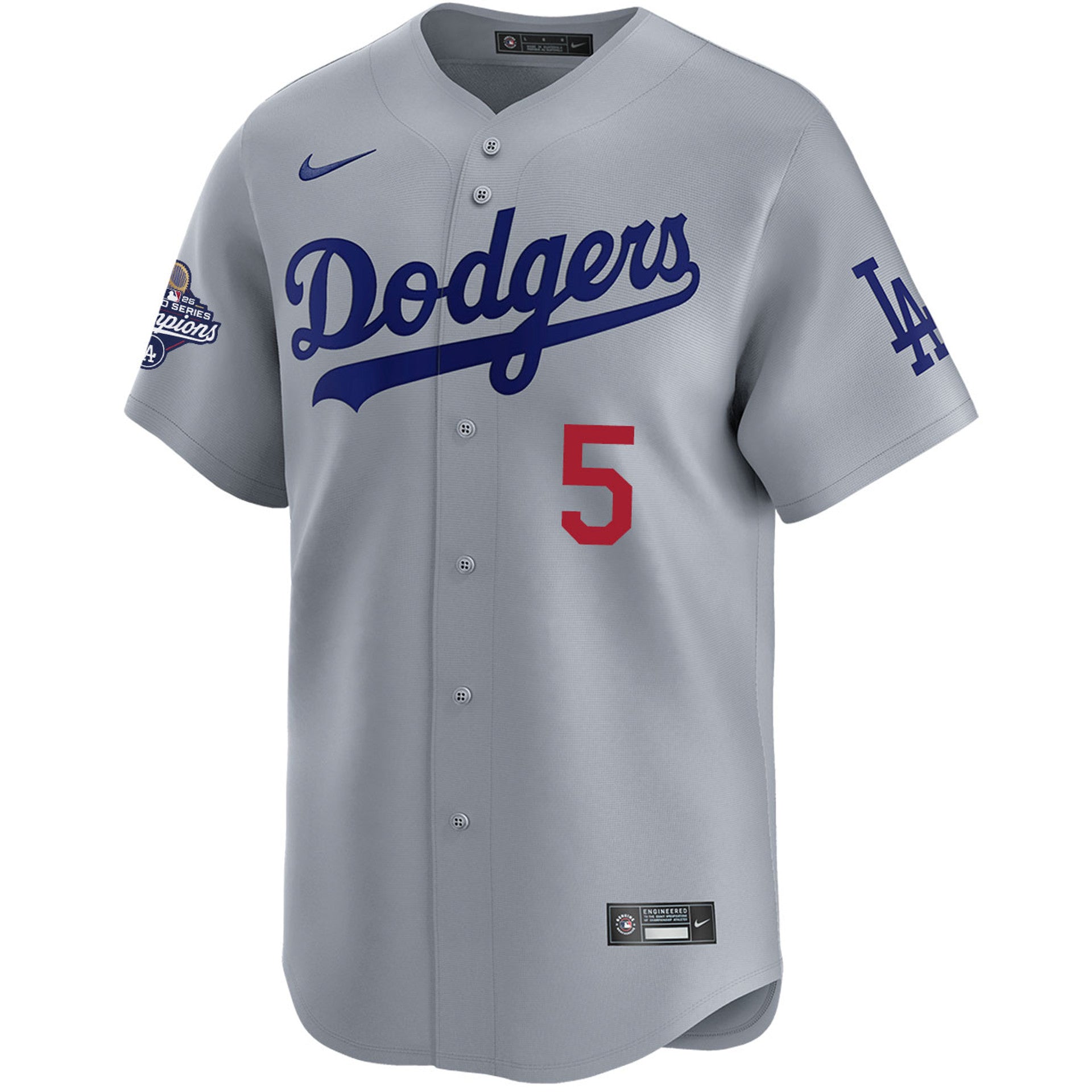 Freddie Freeman Los Angeles Dodgers Nike 2025 World Series Champions Limited Jersey - Grey - Image 2