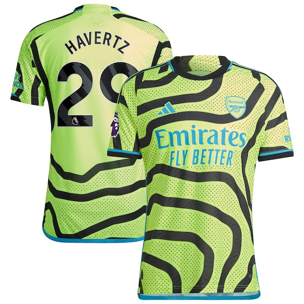 Kai Havertz Arsenal adidas 2023/24 Away Authentic Player Jersey - Yellow/Red - Image 2