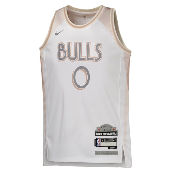 Coby White Chicago Bulls Nike Youth 2024/25 Swingman Player Jersey - City Edition - White - Image 2