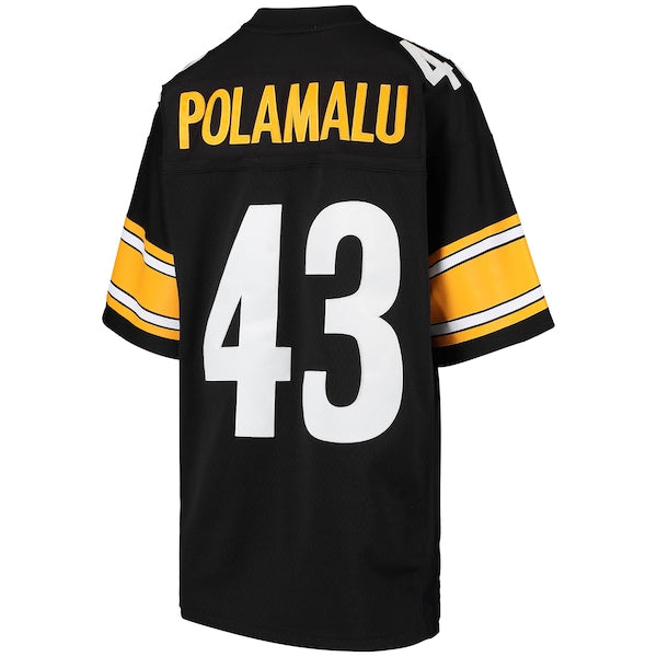 Troy Polamalu Pittsburgh Steelers Youth 2005 Gridiron Classics Retired Player Legacy Jersey - Black/White - Image 4