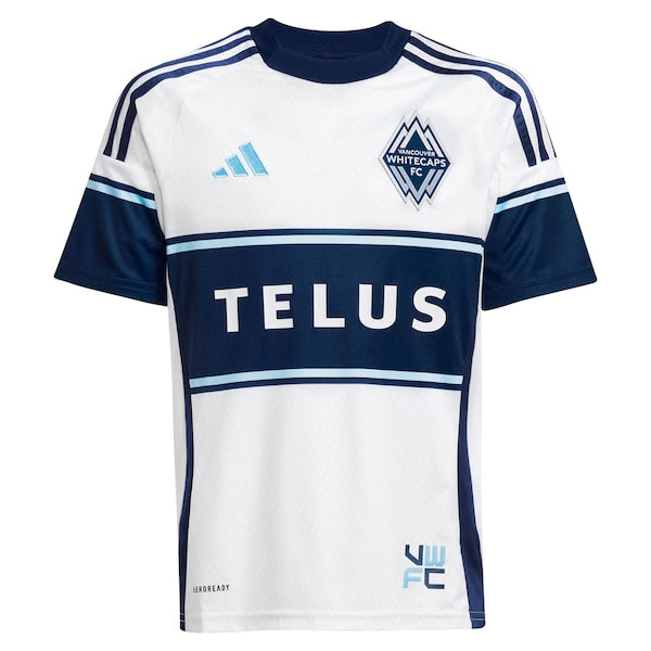 Samuel Adekugbe Vancouver Whitecaps FC adidas Youth 2025 The Peak Replica Player Jersey - White - Image 2
