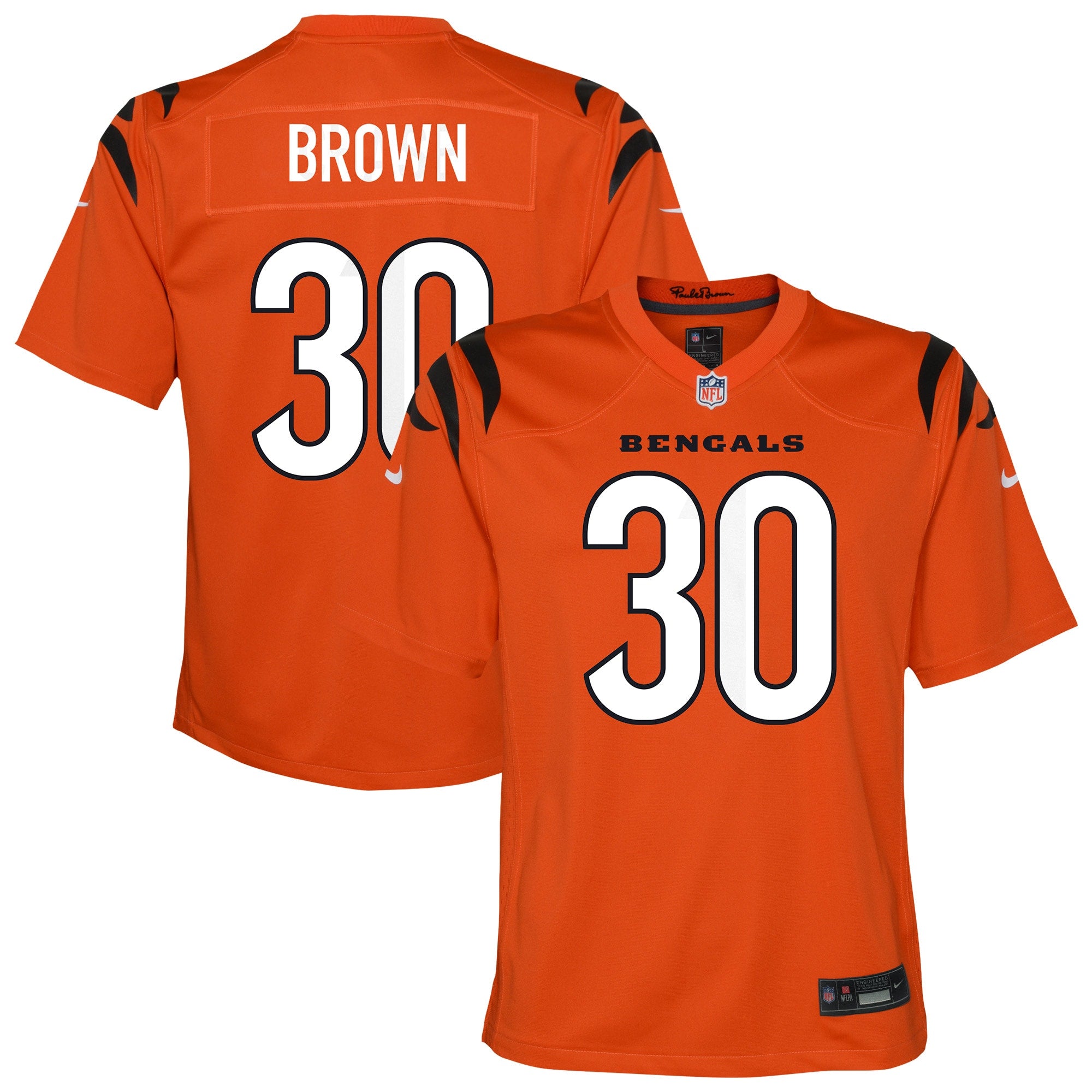 Chase Brown Cincinnati Bengals Nike Youth Youth - Black/Orange - Image 5