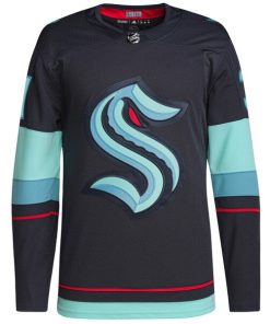 Alternative view of Philipp Grubauer Seattle Kraken adidas Home Authentic Primegreen Player Jersey - Navy