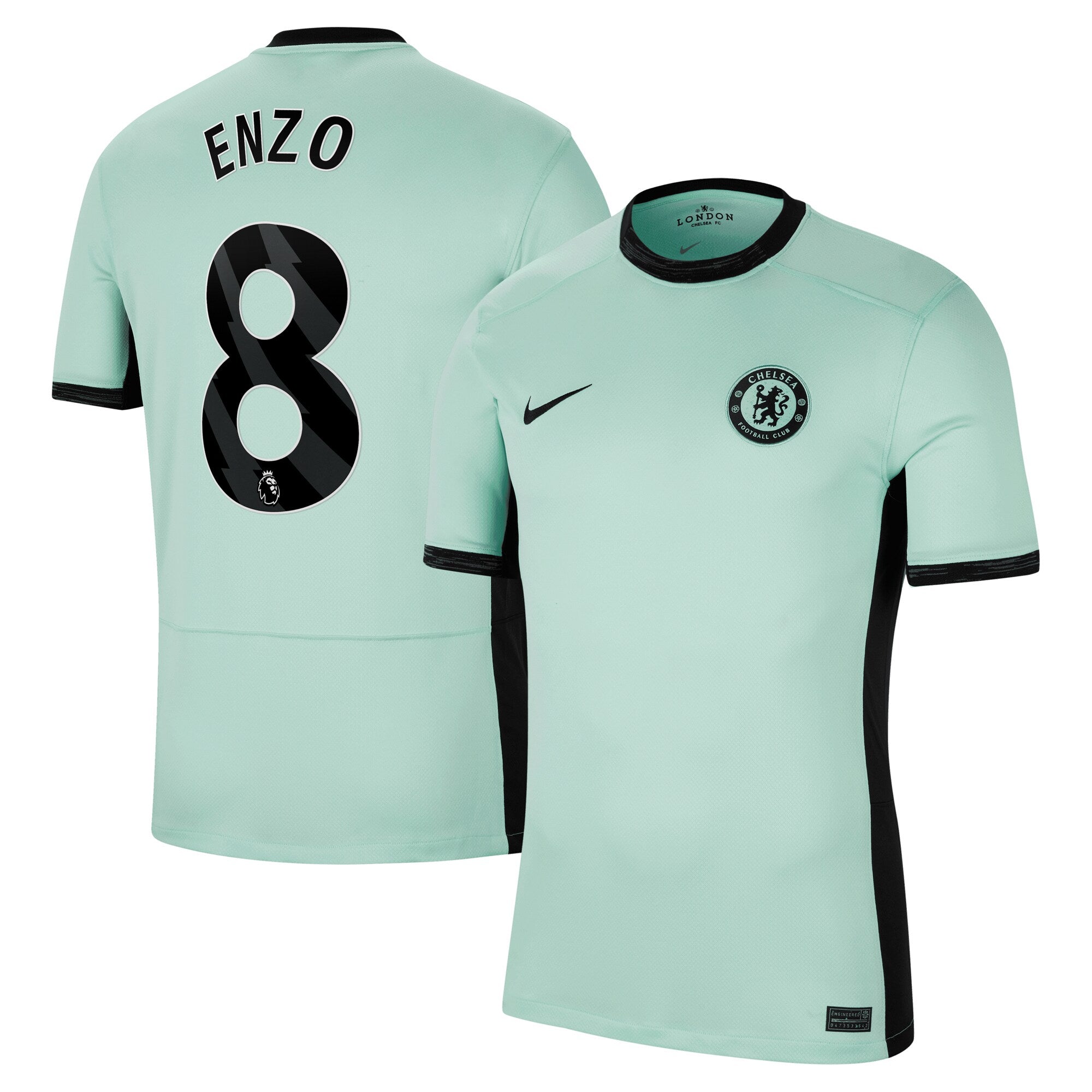 Enzo Fern¨¢ndez Chelsea Nike 2023/24 Home Stadium Replica Jersey - Blue/Mint/Navy - Image 5