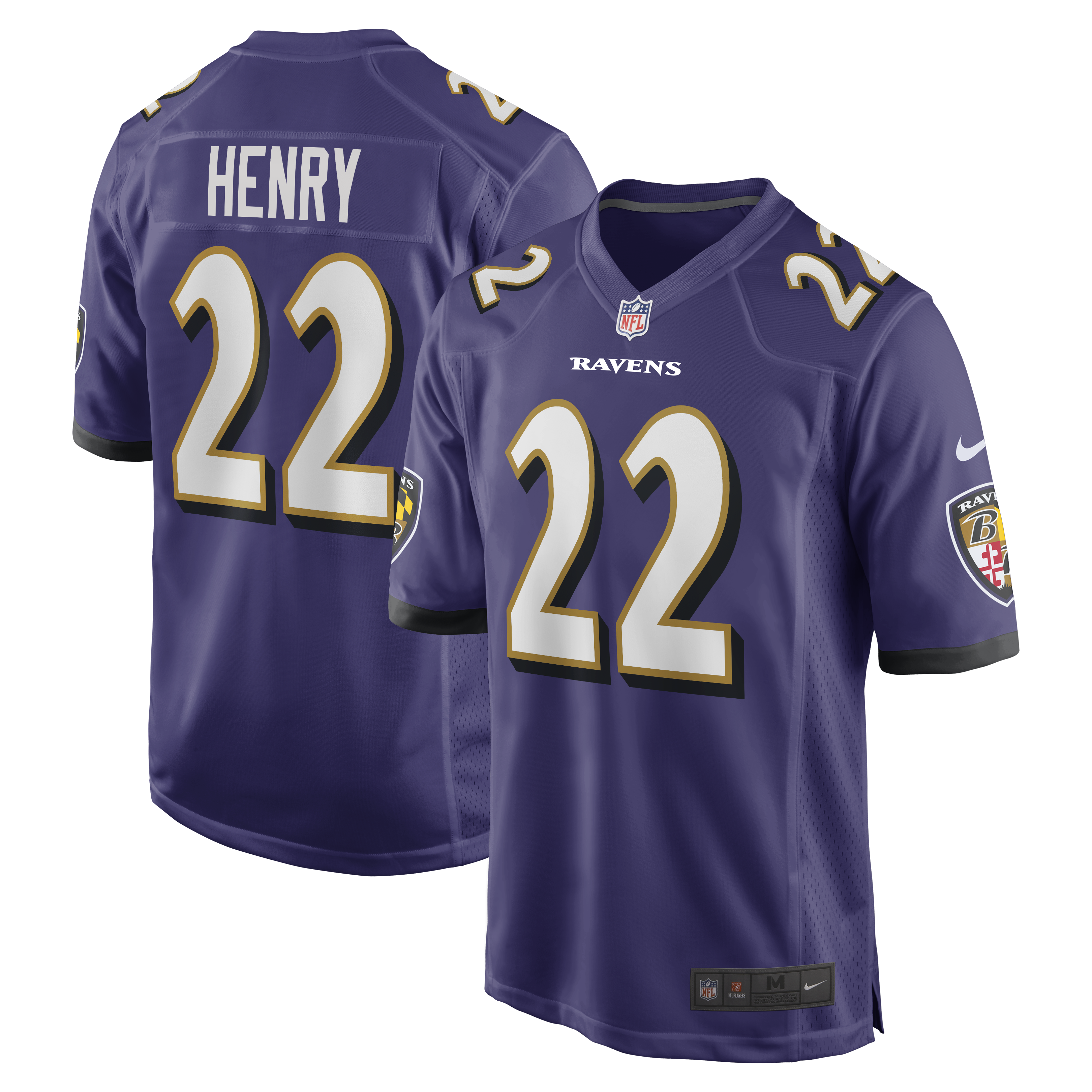 Derrick Henry Baltimore Ravens Nike Alternate Game Jersey - Black/Purple - Image 5