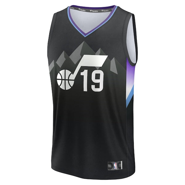 Ace Bailey Utah Jazz 2025 NBA Draft First Round Pick Fast Break Replica Jersey - Statement Edition - Black - Image 2