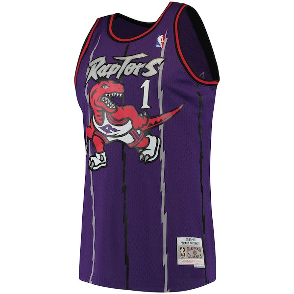 Tracy McGrady Toronto Raptors Hardwood Classics Swingman Jersey - Purple/White - Image 3