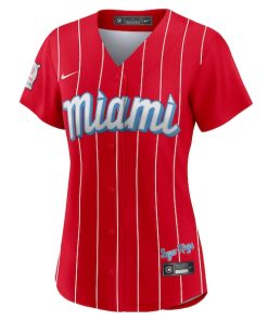 Alternative view of Brian Anderson Miami Marlins Nike Women's City Connect Replica Player Jersey - Red